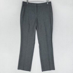 Ann Taylor Pants Womens 4 Gray Straight Leg Mid Rise Flat Front Classic Trousers